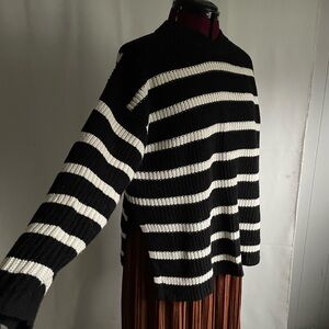 Large stripe cozy sweater